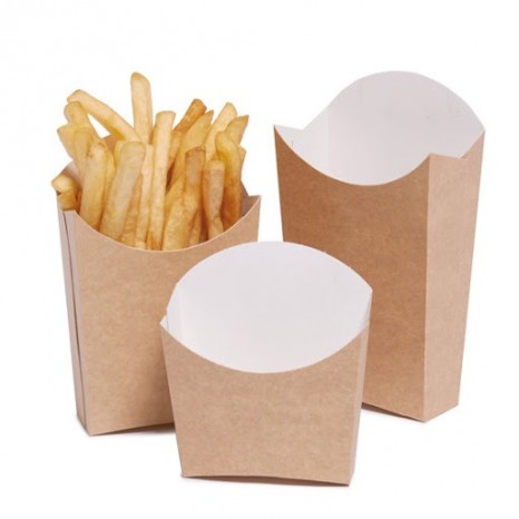 Caja Cartón Kraft Pequeña para Patatas Fritas (Pack 850 Unid.)