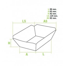 Barqueta Cartón Kraft 250cc Comida Rápida Pequeña (Pack 1000 unid.)
