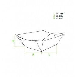 Barqueta Cartón Kraft 525cc Comida Rápida Grande (Pack 500 unid.)