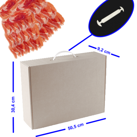 CAJA DE LONCHEADOS CON ASA  ANÓNIMA BLANCA 50,5x30,4x9,2 PACK 10 UNIDS