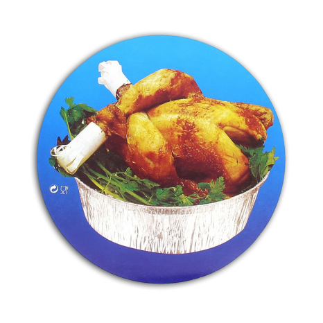 Tapa Envase Aluminio Pollo y 1/2 Pollo (Caja 500 unds.)