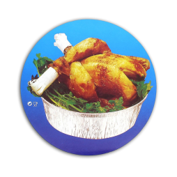 Tapa Envase Aluminio Pollo y 1/2 Pollo (Caja 500 unds.)