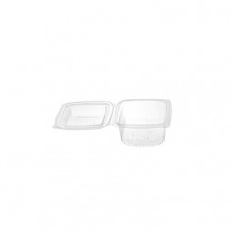 Tarrina Bisagra Rectangular PET 375 ml. (Caja 750 unid.)